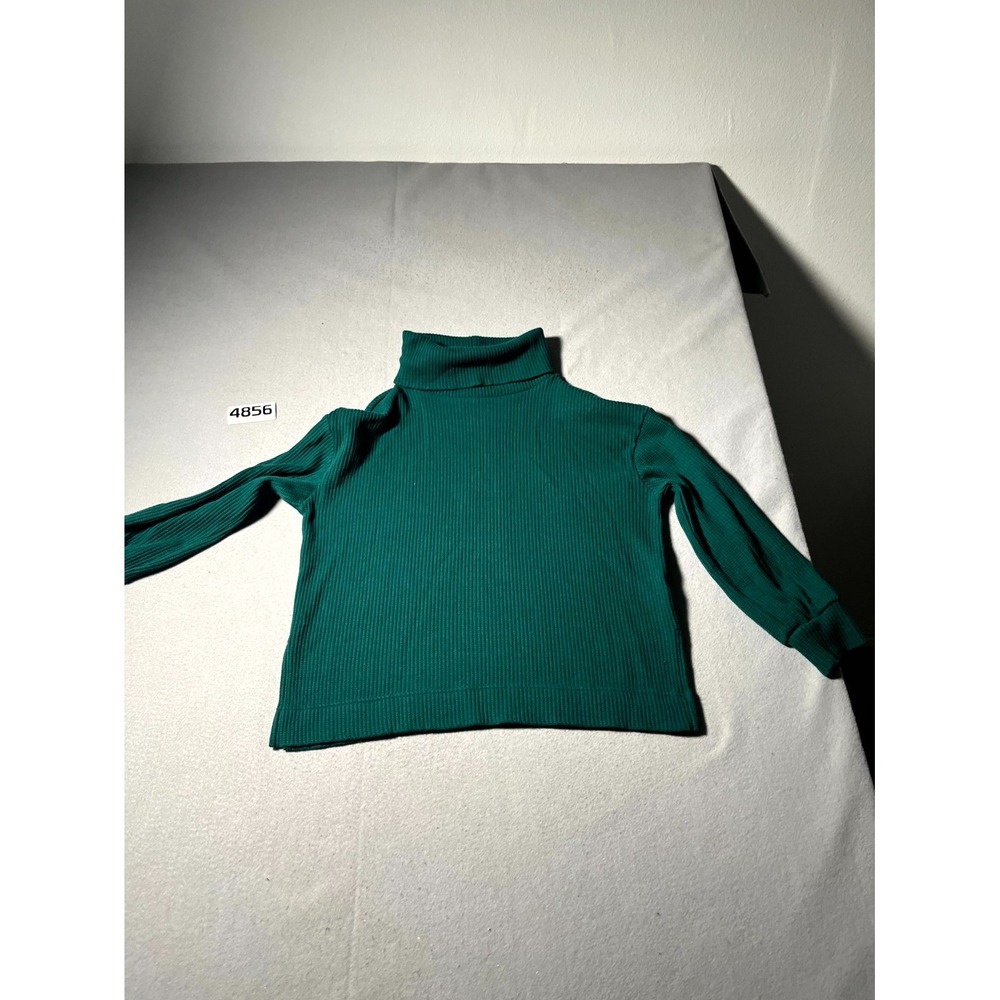 Gap Sweater Womens XS Teal Green Cotton Waffle Knit Ribbed Stretch Turtleneck